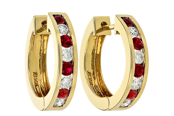 A046-67182: EARRINGS .59 RUBY 1.02 TGW