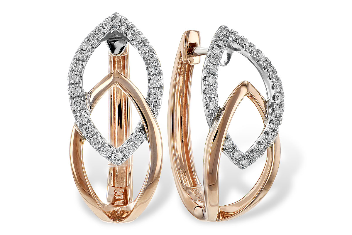 A234-89982: EARRING .25 TW (ROSE & WG)