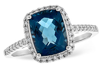 A234-90891: LDS RG 2.42 LONDON BLUE TOPAZ 2.62 TGW