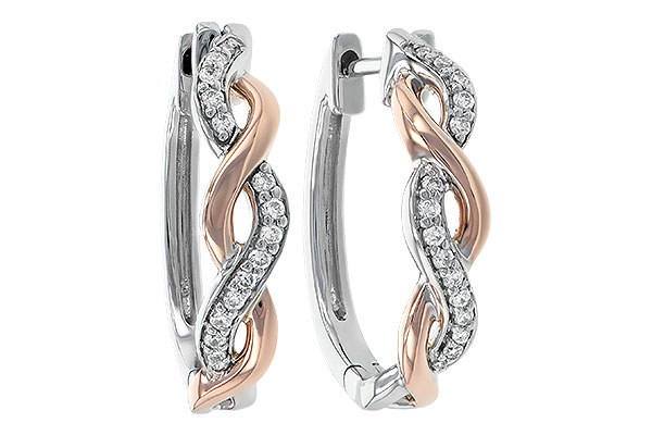 A235-76300: EARRINGS .15 TW (ROSE & WG)