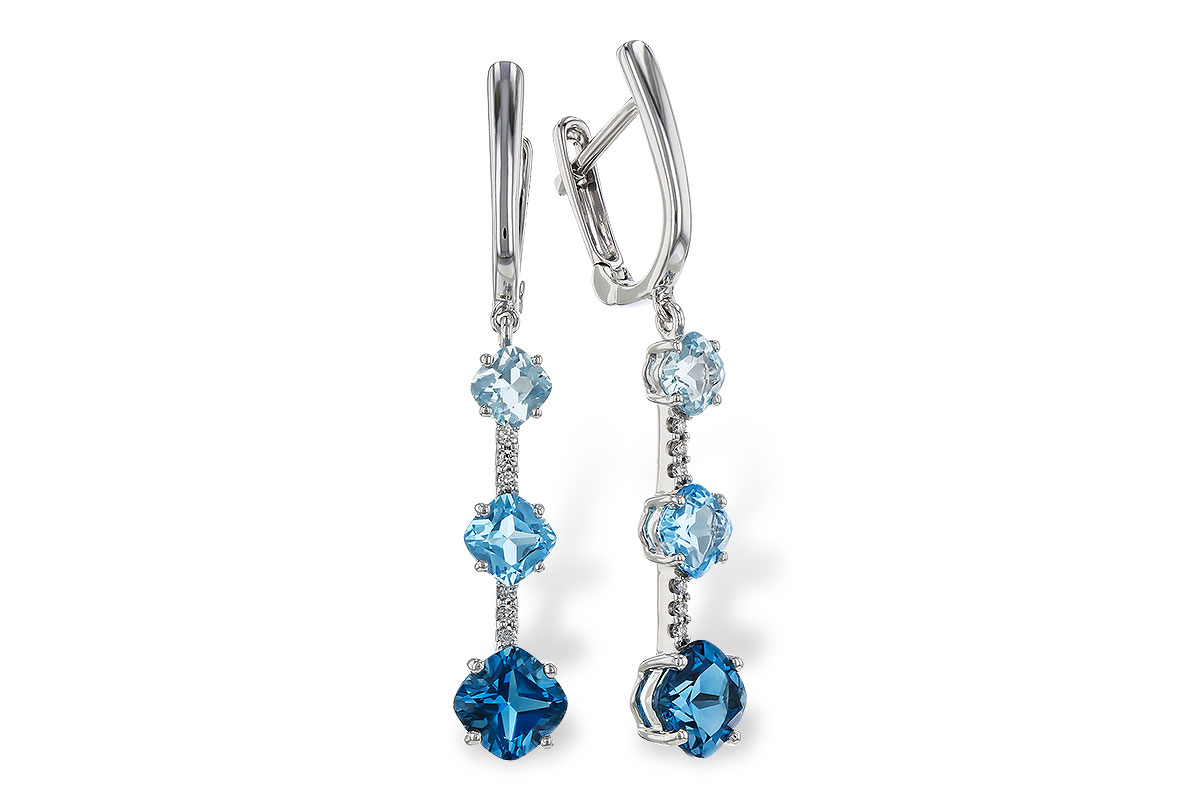A320-29064: EARRINGS 2.41 TW BLUE TOPAZ 2.45 TGW