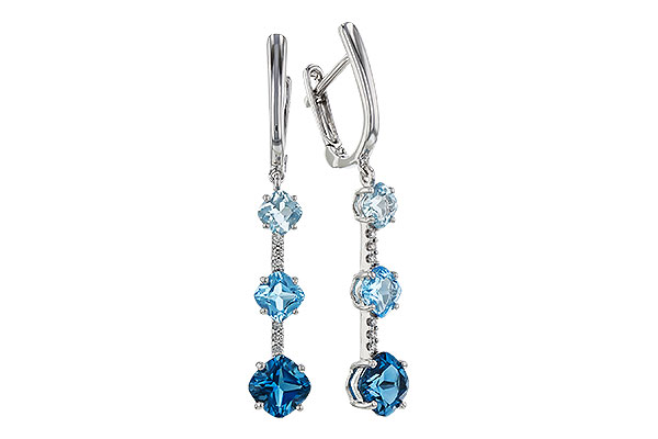 A320-29064: EARRINGS 2.41 TW BLUE TOPAZ 2.45 TGW