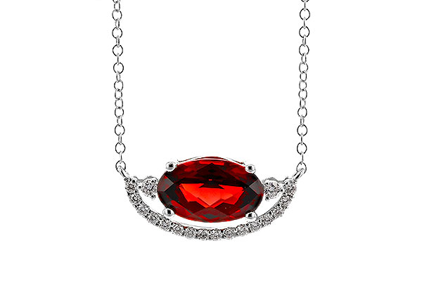A320-29964: NECKLACE 1.94 GARNET 2.08 TGW (10x6MM GAR / 18")
