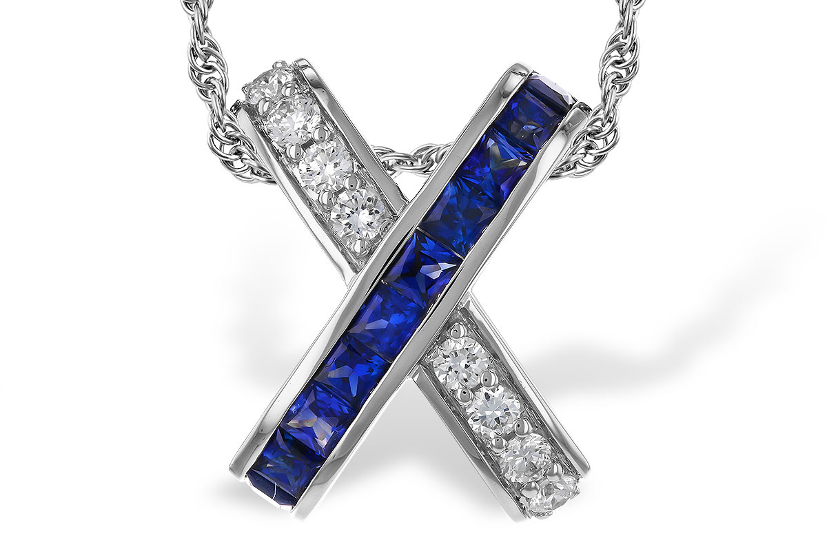 A320-36300: NECKLACE .60 TW SAPPHIRE .77 TGW