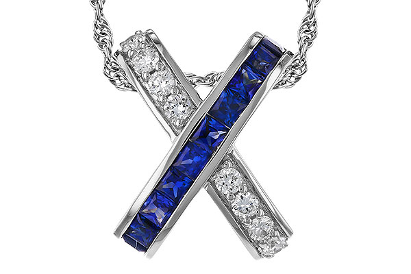 A320-36300: NECKLACE .60 TW SAPPHIRE .77 TGW