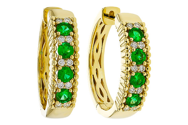A320-36355: EARRINGS .33 TW EMERALD .45 TGW