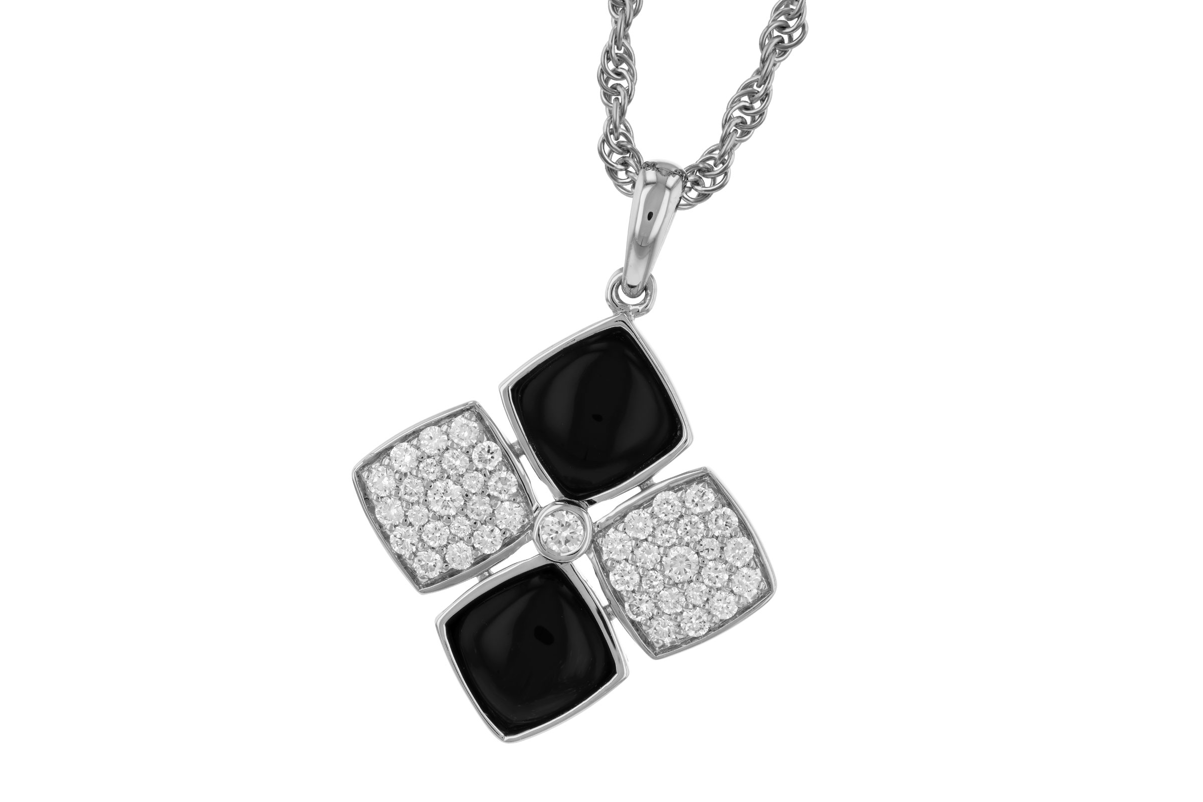 A321-19982: NECKLACE 1.23 TW ONYX 1.50 TGW