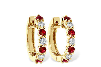 B046-67200: EARRINGS .64 RUBY 1.05 TGW