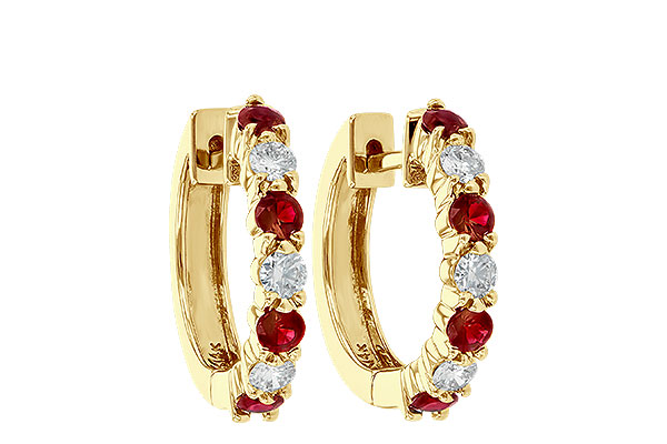 B046-67200: EARRINGS .64 RUBY 1.05 TGW