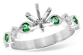 B235-75409: LDS SEMI DIA RG .12 EMERALD .16 TGW