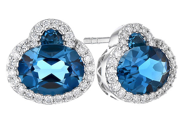 B318-52664: EARR 2.60 TW LONDON BLUE TOPAZ 2.81 TGW