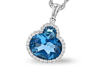 B318-52709: NECK 2.86 LONDON BLUE TOPAZ 3.00 TGW (10X8 OVAL)