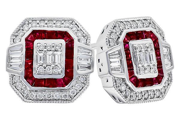 B319-37200: EARR .58 TW RUBY .96 TGW