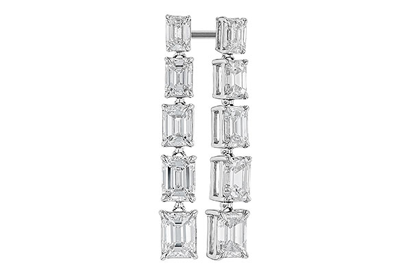 B319-38173: EARRINGS 1.90 TW EMERALD CUTS
