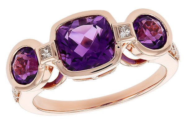 B319-42637: LDS RG 2.25 TW AMETHYST 2.50 TGW (7MM CUSHION)