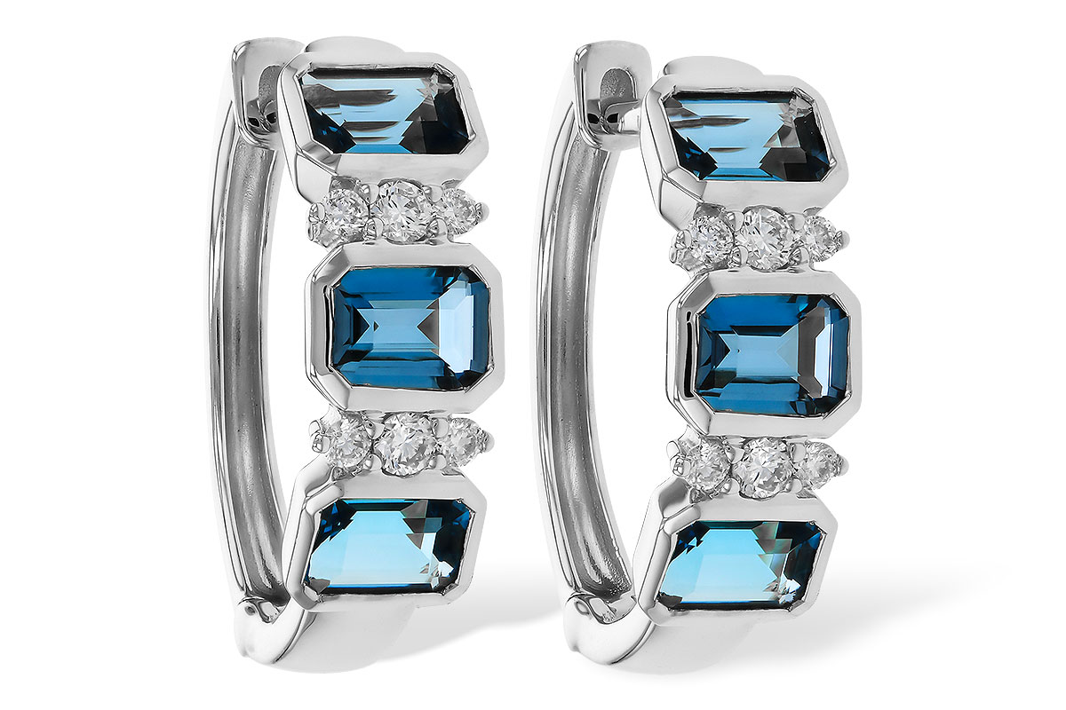 B320-29973: EARRINGS 1.37 TW LONDON BLUE TOPAZ 1.48 TGW