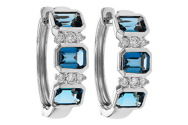 B320-29973: EARRINGS 1.37 TW LONDON BLUE TOPAZ 1.48 TGW