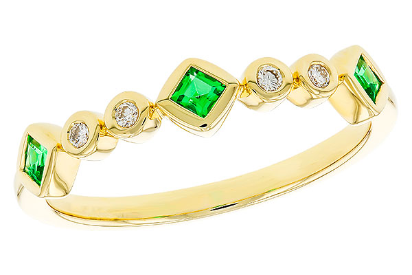 B320-32709: LDS WED RG .14 TW EMERALD .19 TGW