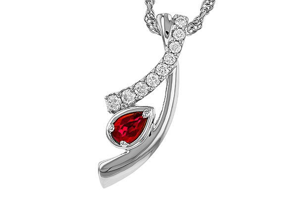 B320-33546: NECKLACE .21 RUBY .38 TGW (5x3 RUBY)