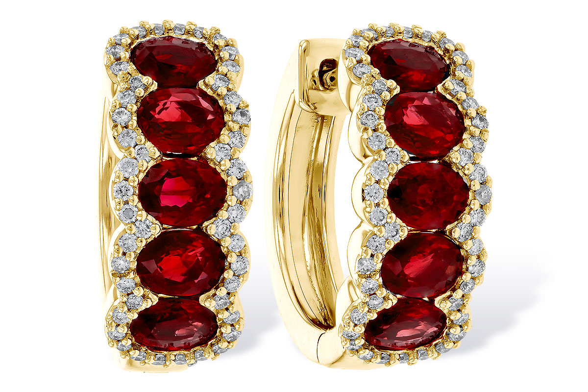B320-34537: EARRINGS 2.20 TW RUBY 2.45 TGW