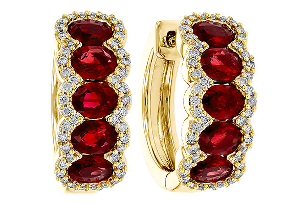 B320-34537: EARRINGS 2.20 TW RUBY 2.45 TGW