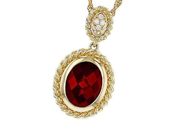 B321-19037: NECKLACE 2.10 GARNET 2.12 TGW (9x7MM GAR)