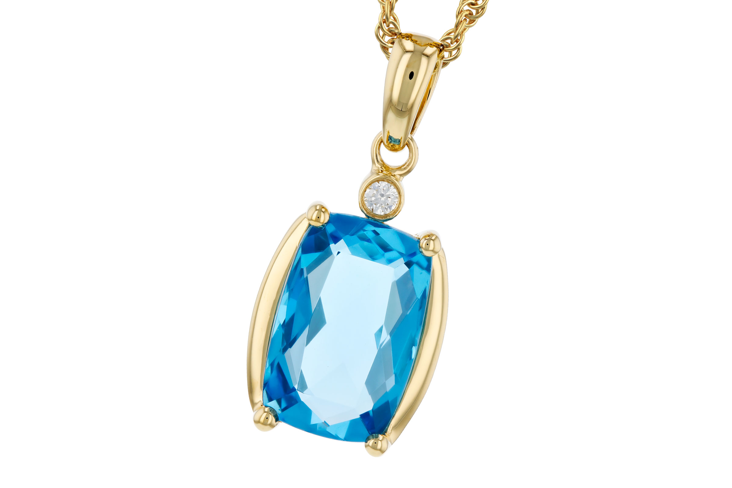 B321-20828: NECKLACE 2.88 BLUE TOPAZ 2.90 TGW (11x7MM BT)