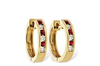 C046-67182: EARRINGS .16 RUBY .26 TGW