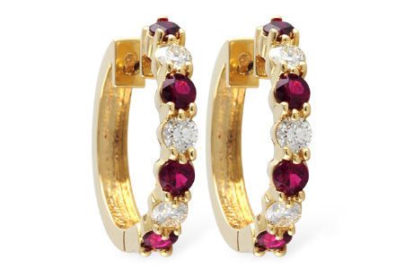 C046-67200: EARRINGS 1.30 RUBY 2.08 TGW