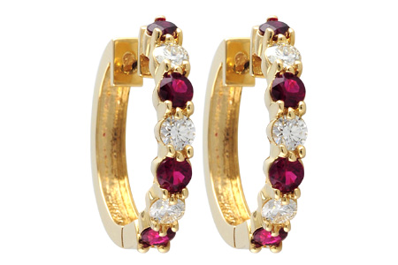 C046-67200: EARRINGS 1.30 RUBY 2.08 TGW