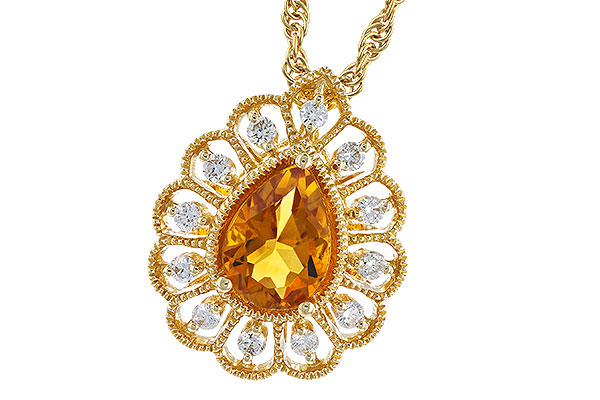 C319-39982: NECKLACE .62 CITRINE .75 TGW (7x5MM CIT)