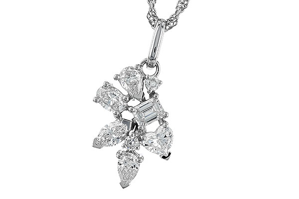 C319-43591: NECKLACE .90 TW FANCY CUT DIAS