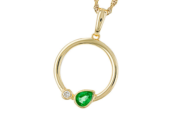 C320-29973: NECKLACE .20 EMERALD .22 TGW