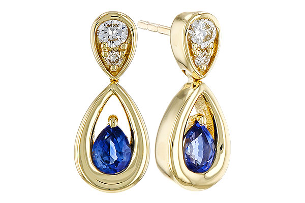 C320-30855: EARRINGS .42 SAPPHIRE .54 TGW (4x3 SAPP)