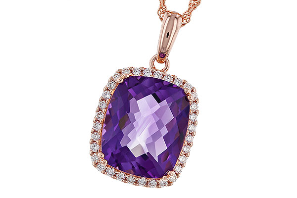 C320-30864: NECKLACE 4.57 AMETHYST 4.81 TGW (12x10MM CU)