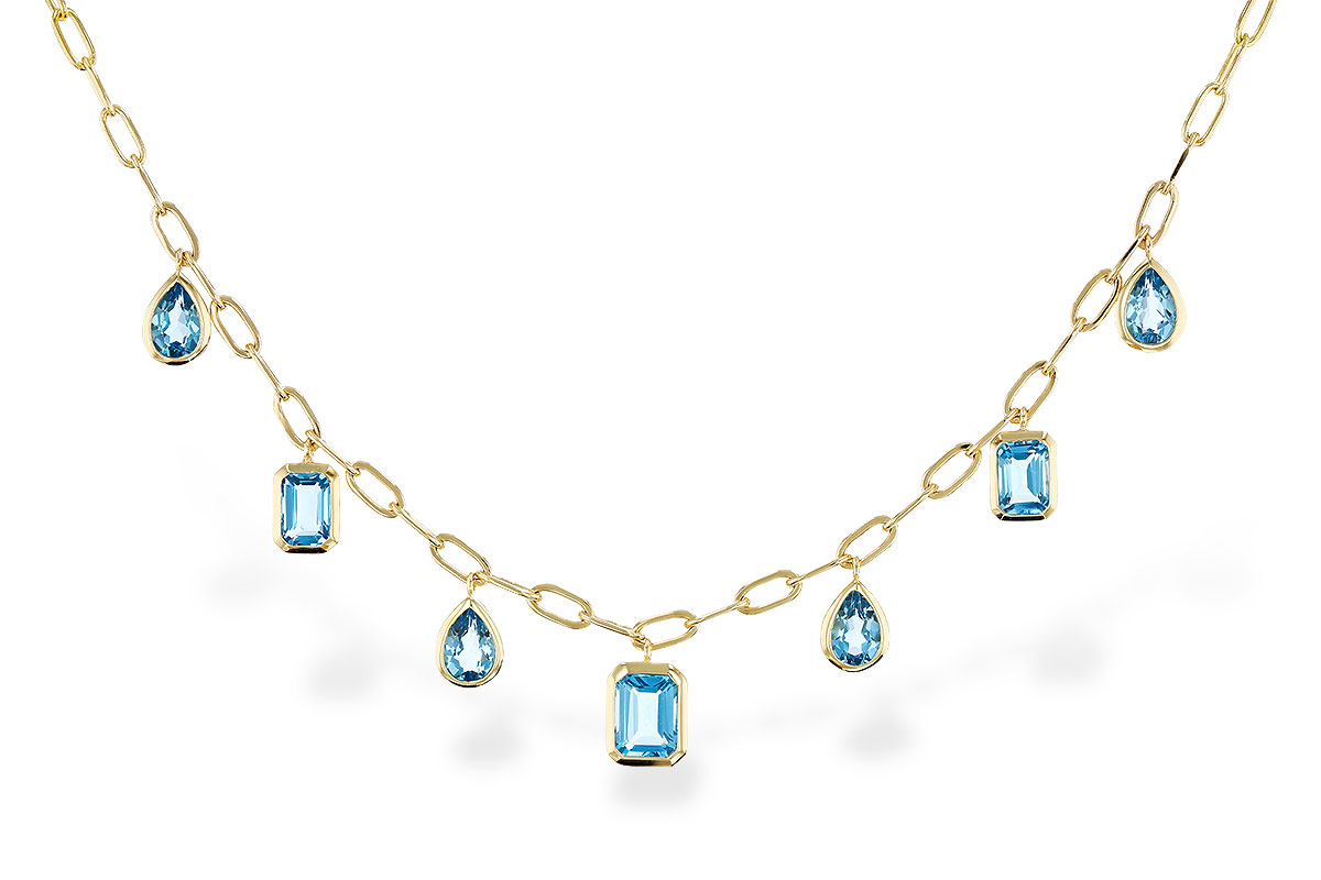 C320-30891: NECKLACE 4.10 TW BLUE TOPAZ (17")
