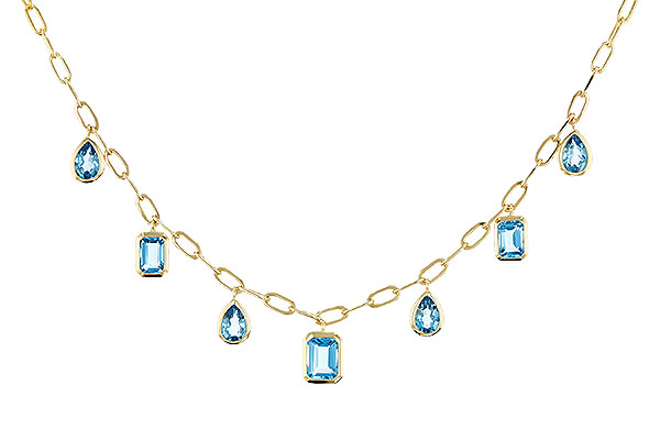 C320-30891: NECKLACE 4.10 TW BLUE TOPAZ (17")