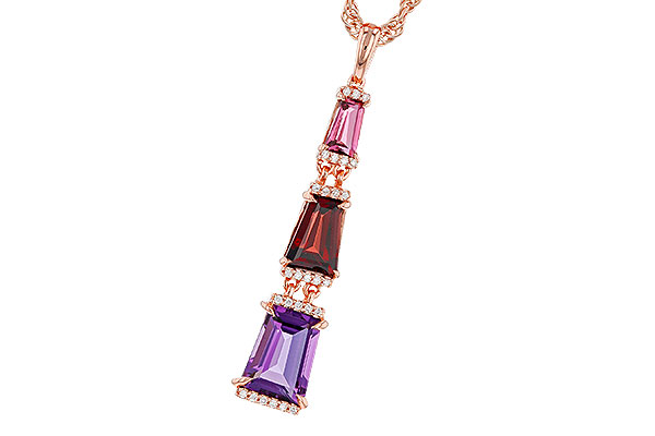 C320-31764: NECKLACE 2.32 SEMI-PREC (PT,GT,AMY) 2.37 TGW