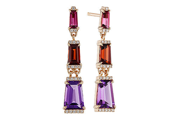 C320-31791: EARRINGS 1.98 SEMI-PREC (PT,GT,AMY) 2.05 TGW