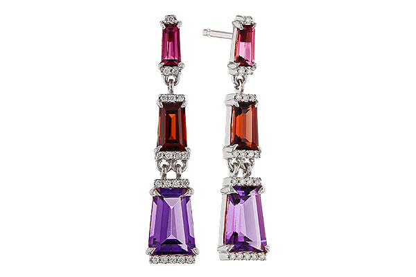 C320-31791: EARRINGS 1.98 SEMI-PREC (PT,GT,AMY) 2.05 TGW