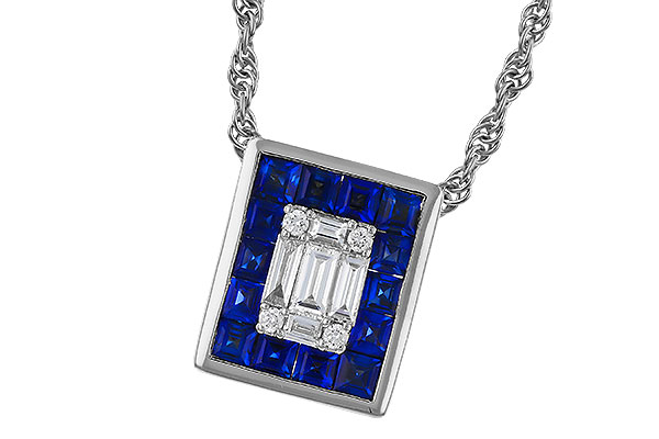 C320-35409: NECKLACE .84 SAPPHIRE TW 1.02 TGW