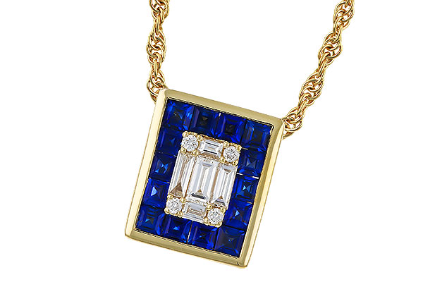 C320-35409: NECKLACE .84 SAPPHIRE TW 1.02 TGW