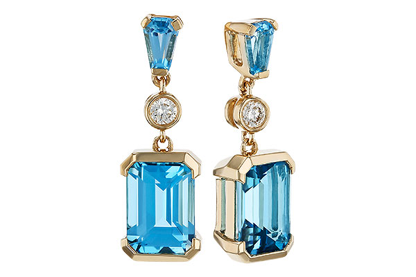 C320-35418: EARRINGS 2.37 TW BLUE TOPAZ 2.44 TGW