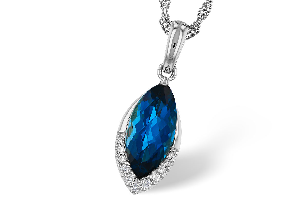 C320-35446: NECK 2.14 LONDON BLUE TOPAZ 2.20 TGW (12x6MM MQ)