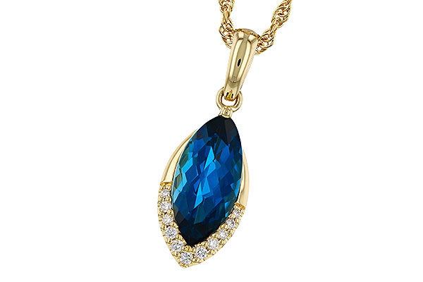 C320-35446: NECK 2.14 LONDON BLUE TOPAZ 2.20 TGW (12x6MM MQ)