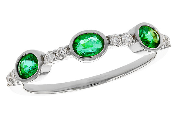 C320-36273: LDS WEDDING RG .46 TW EMERALD .58 TGW