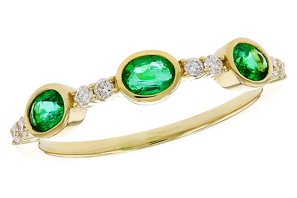 C320-36273: LDS WEDDING RG .46 TW EMERALD .58 TGW