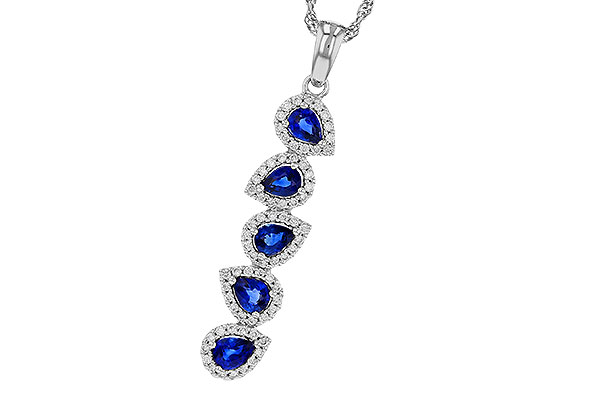 C320-36355: NECKLACE .95 TW SAPPHIRE 1.19 TGW