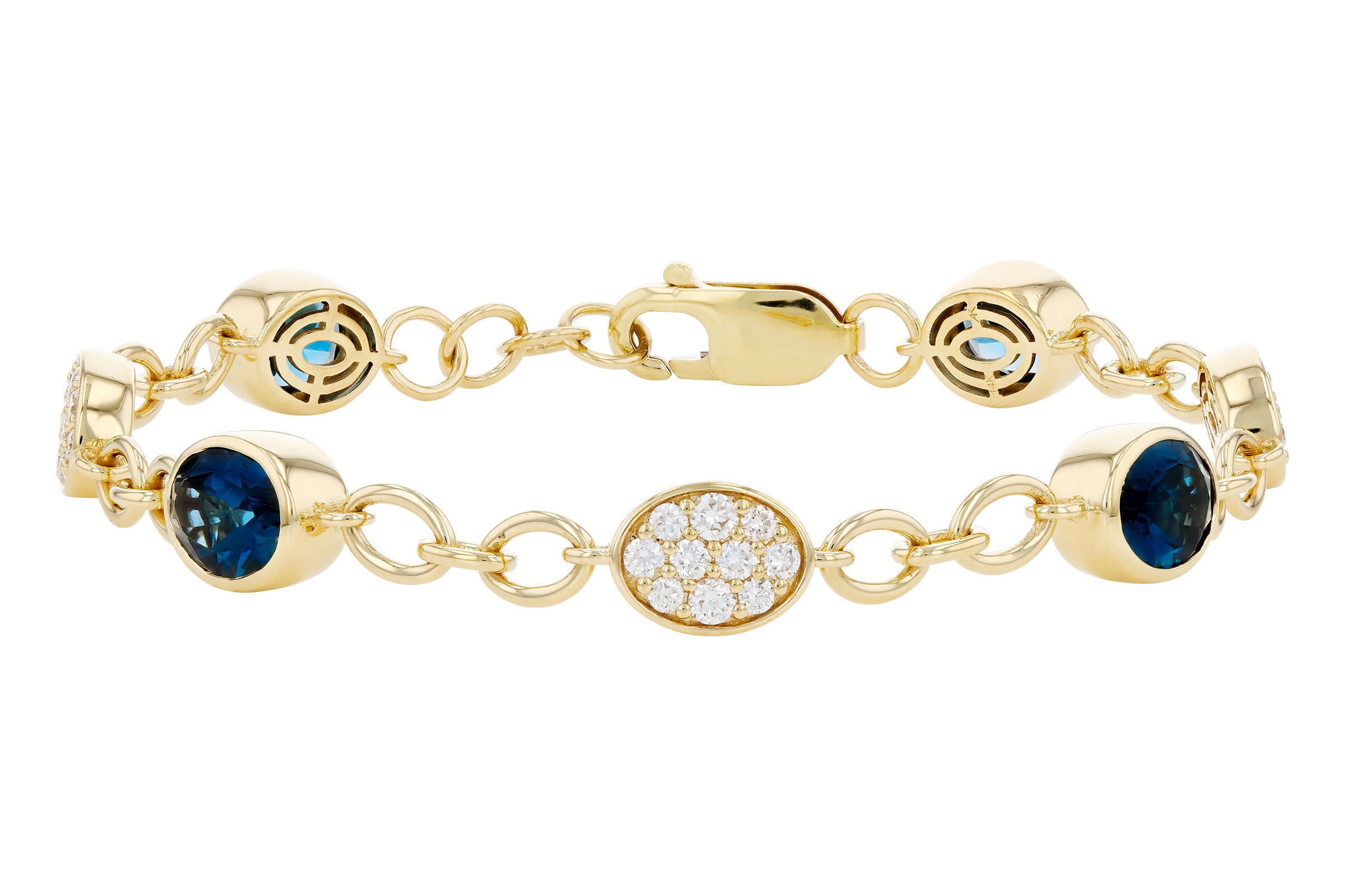 C321-21782: BRACELET 5.24 TW LONDON BLUE TOPAZ 6.00 TGW (7")