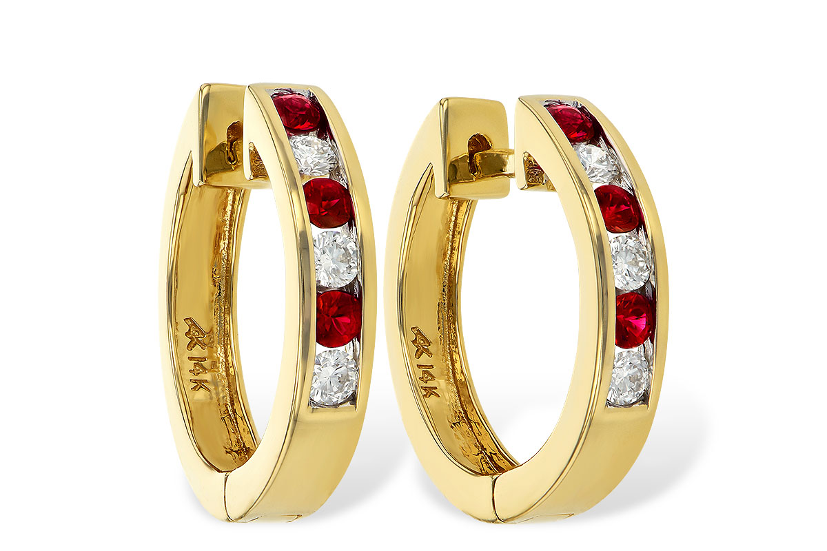 D046-67182: EARRINGS .29 RUBY .50 TGW